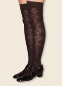Argyll Over Knee-High Socks