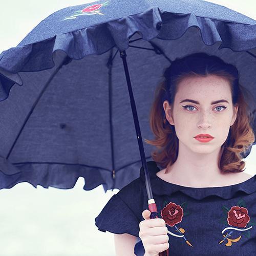 B.B. Rose Denim 47cm-UMBRELLA-kiwandakiwanda-kiwandakiwanda