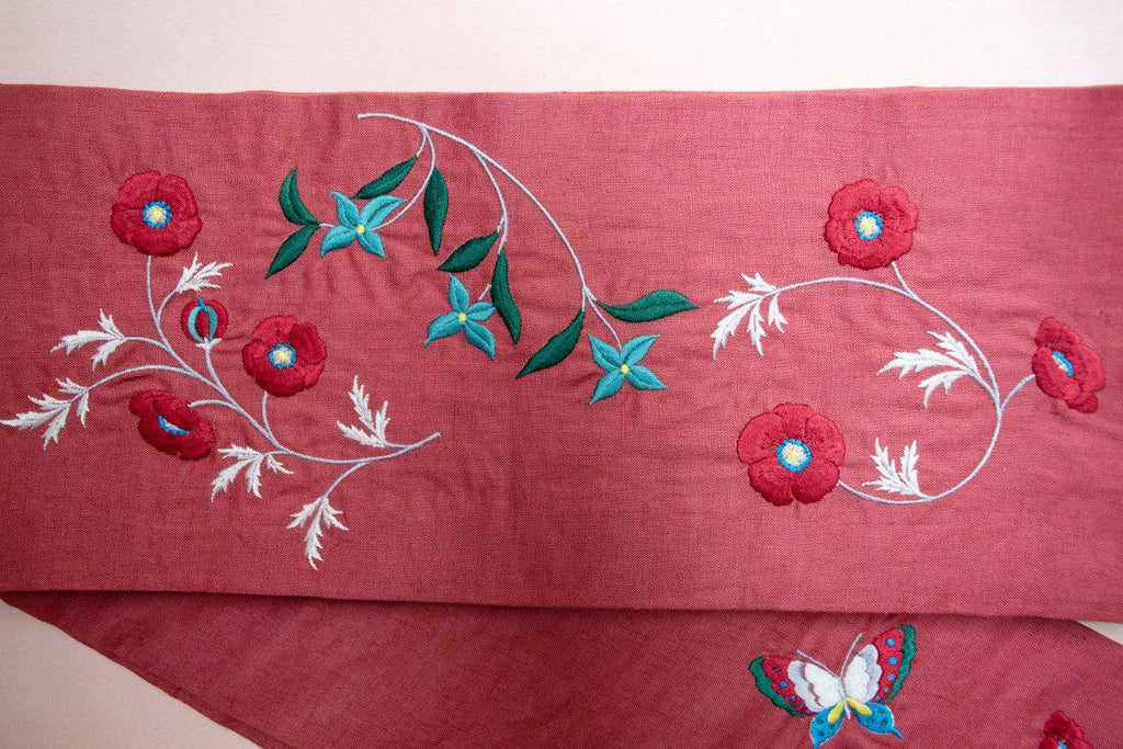 Hinageshi Obi Red/Bordeaux-WEAR-kiwandakiwanda-kiwandakiwanda