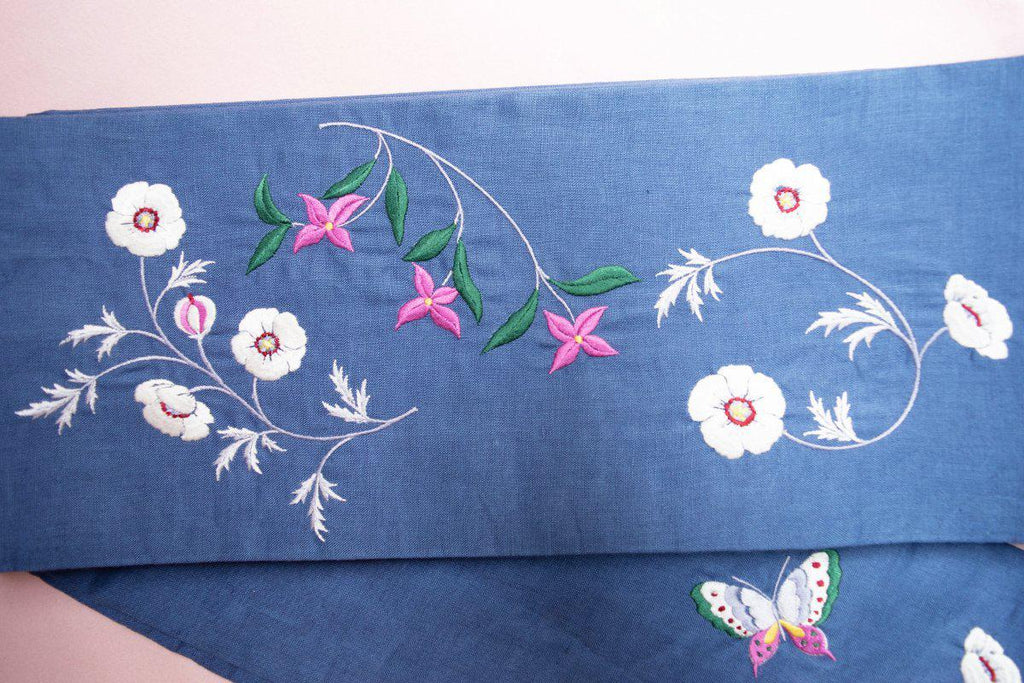 Hinageshi Obi White/Blue-WEAR-kiwandakiwanda-kiwandakiwanda