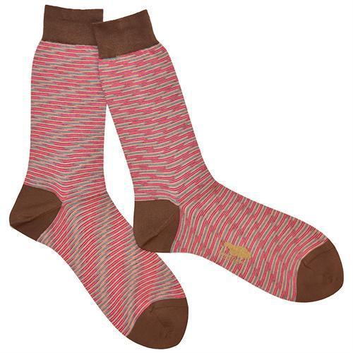 Kasuri Mens Socks-LEGWEAR-kiwandakiwanda-Pink/Bordeaux-kiwandakiwanda