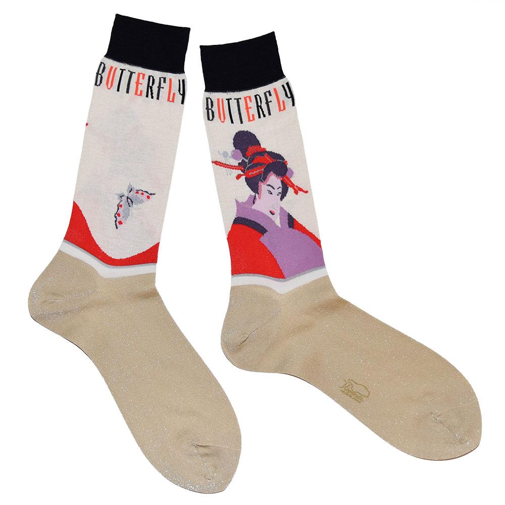 Madame Butterfly Mens Socks-LEGWEAR-kiwandakiwanda-Gold-kiwandakiwanda