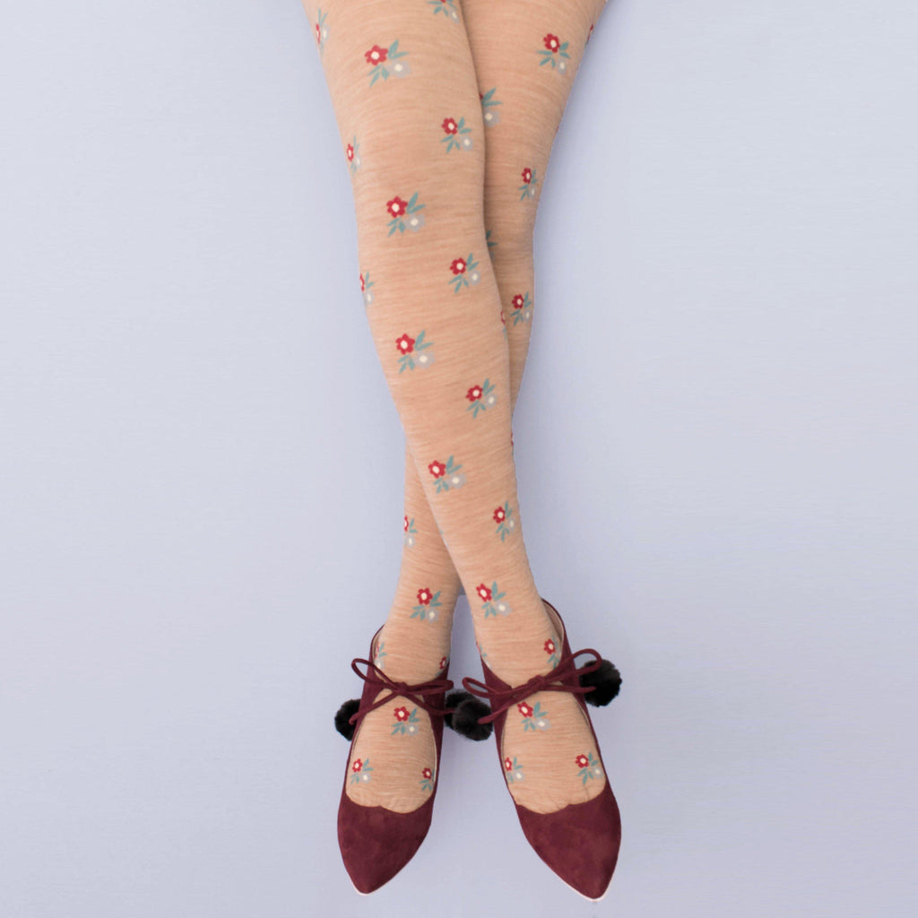 Petite Flower Tights-LEGWEAR-kiwandakiwanda-kiwandakiwanda