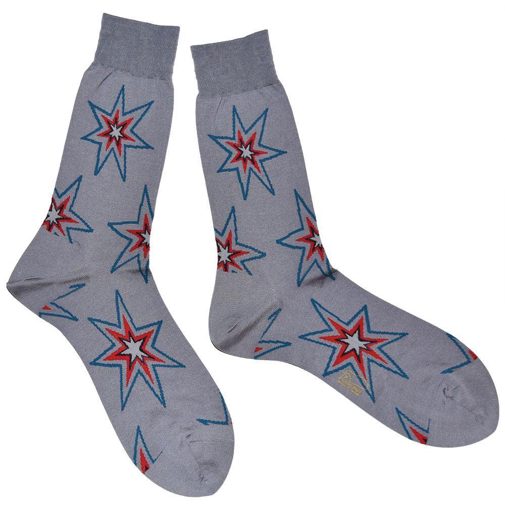 Shooting Star Mens Socks-LEGWEAR-kiwandakiwanda-Peacock Blue-kiwandakiwanda